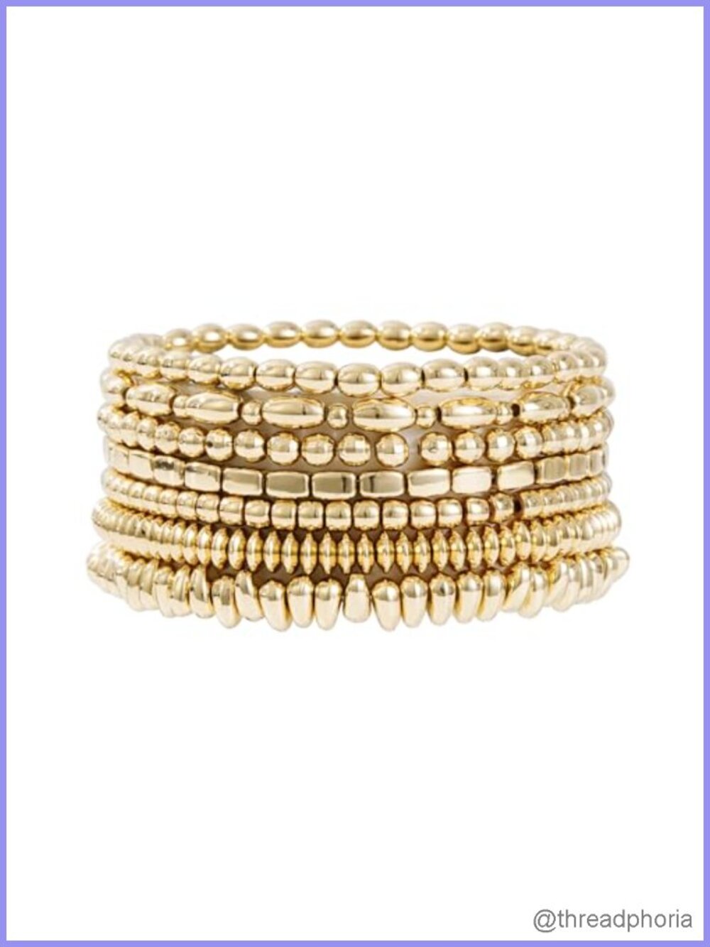 14K Gold Plated Beaded Stretch Bracelets Stack Set Hypoallergenic Jewelry Gift
